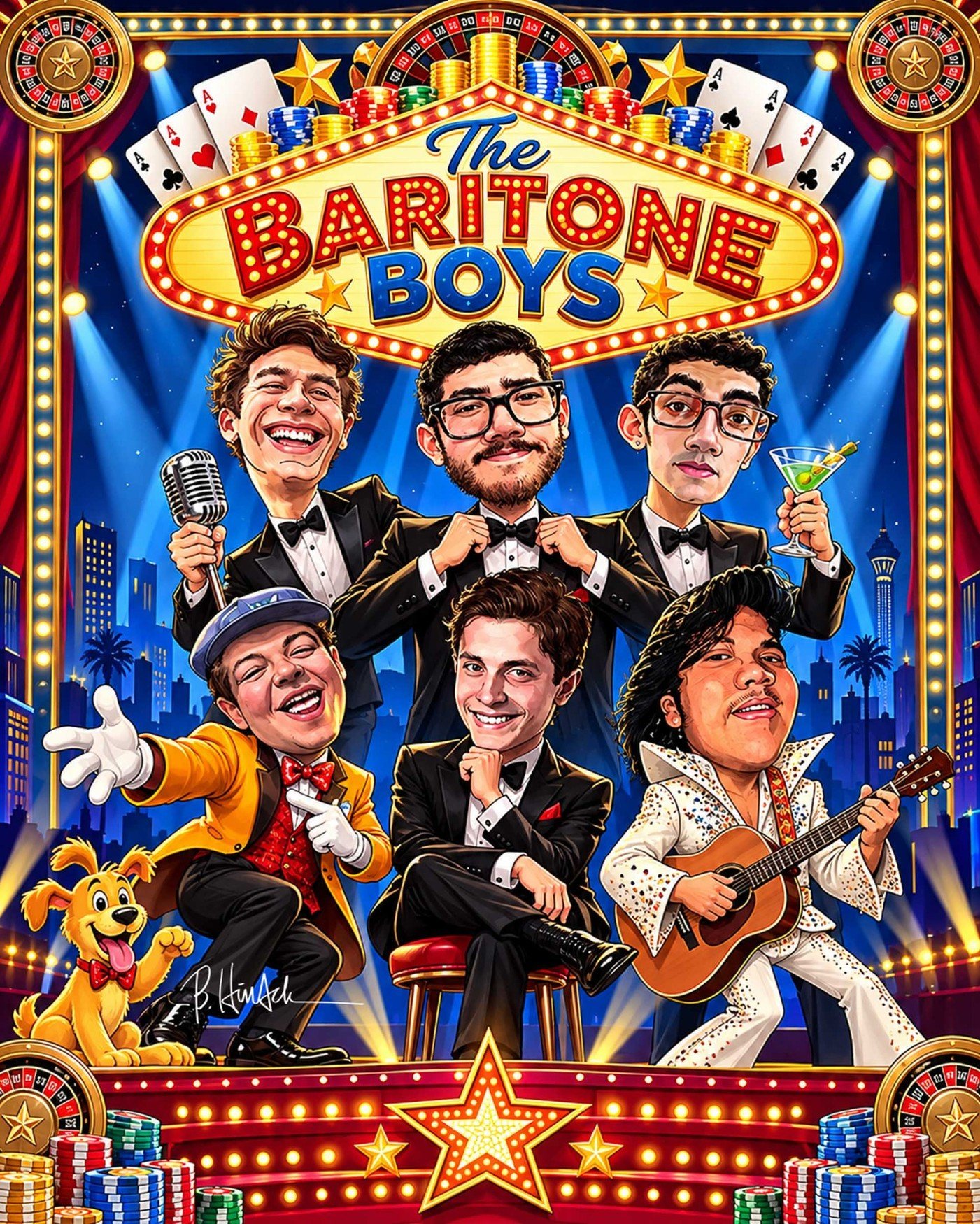 A theatrical show poster celebrating the Baritone Boys.