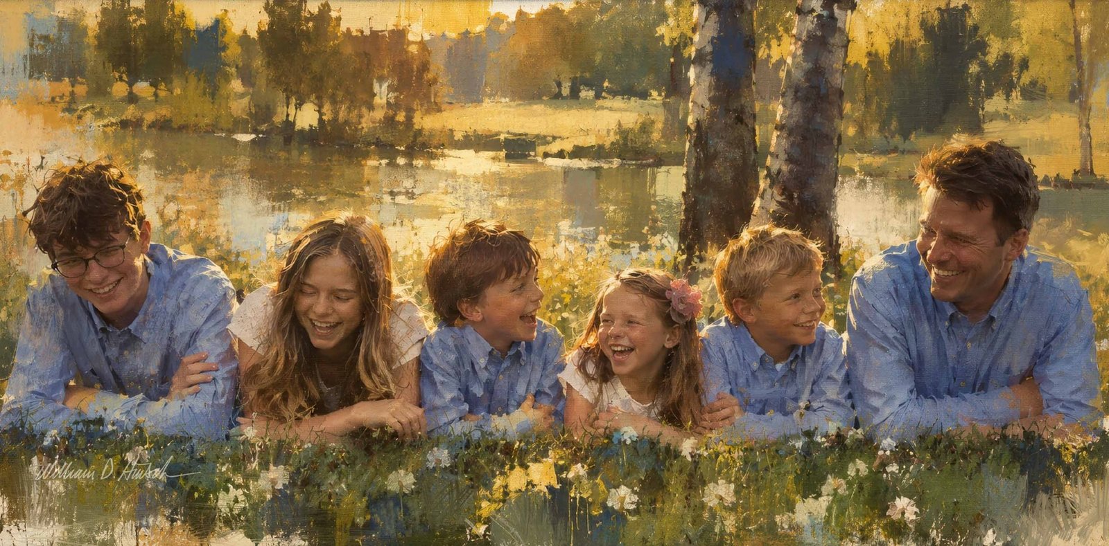 Portrait of the Simpson family.